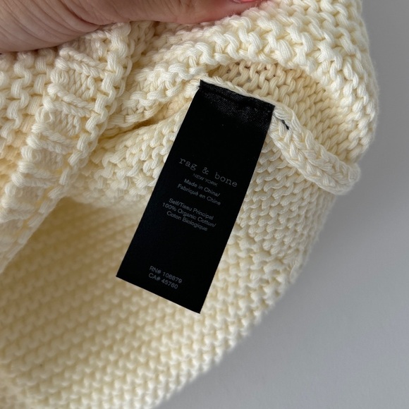 RAG & BONE Ivory Cotton Knit Sweater  Tank M - Picture 5 of 7